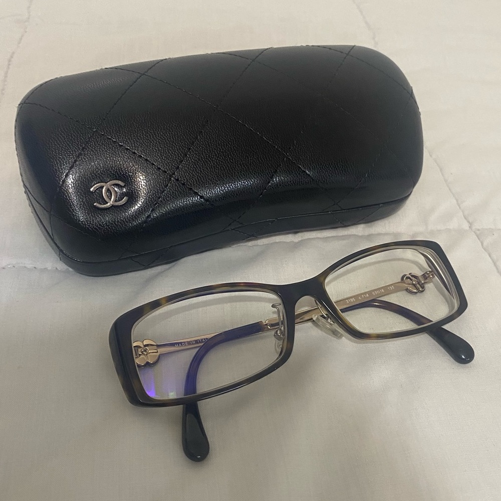 CHANEL Black and Gold Glasses